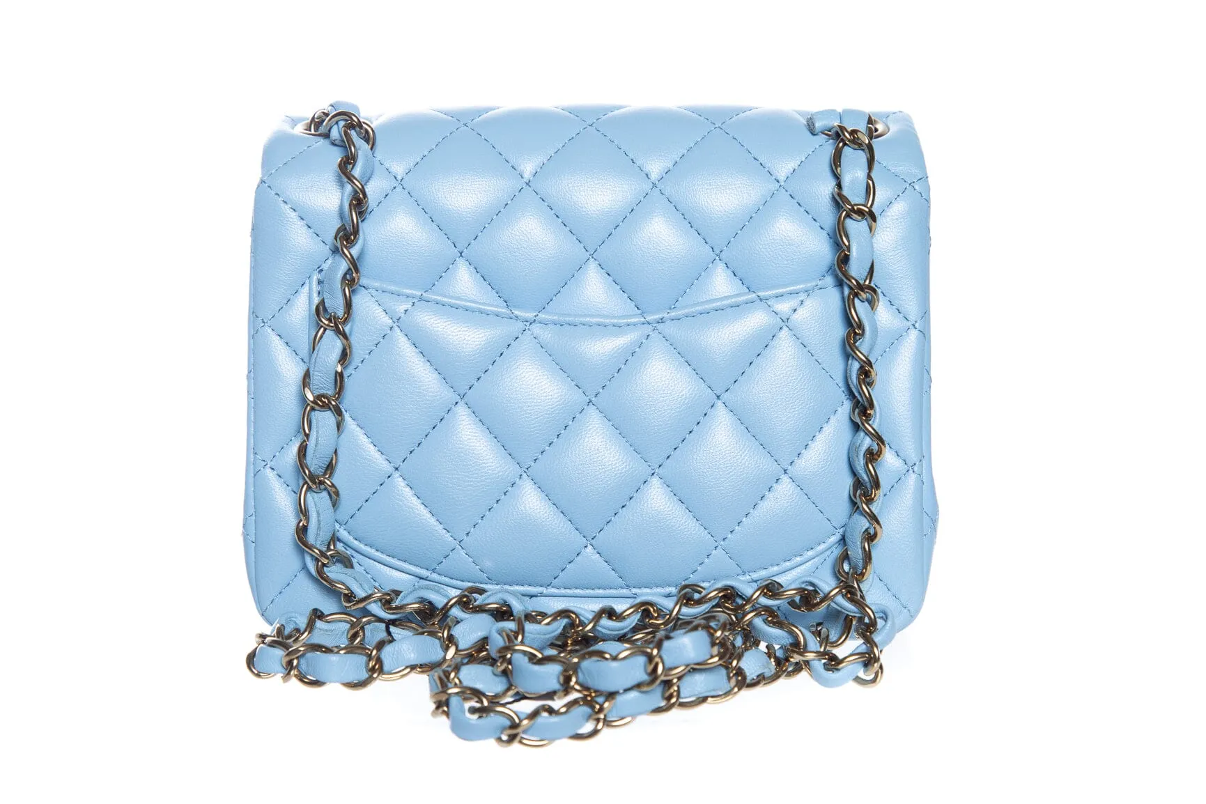 Chanel 2022  Blue Quilted Flap Square Handbag