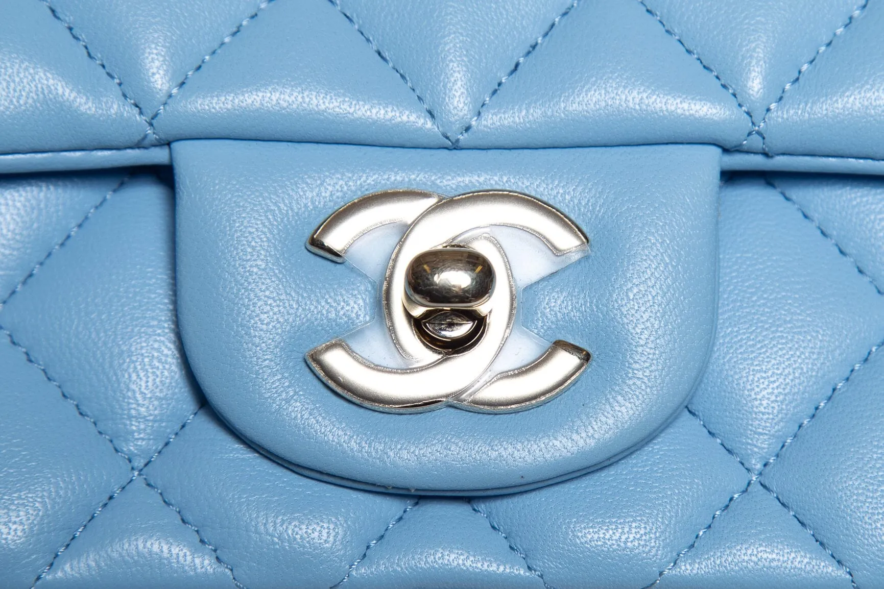 Chanel 2022  Blue Quilted Flap Square Handbag
