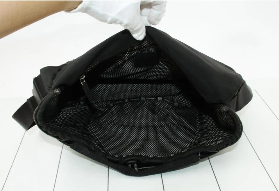 Chanel Black CC Logo Messenger Crossbody Bag  861812