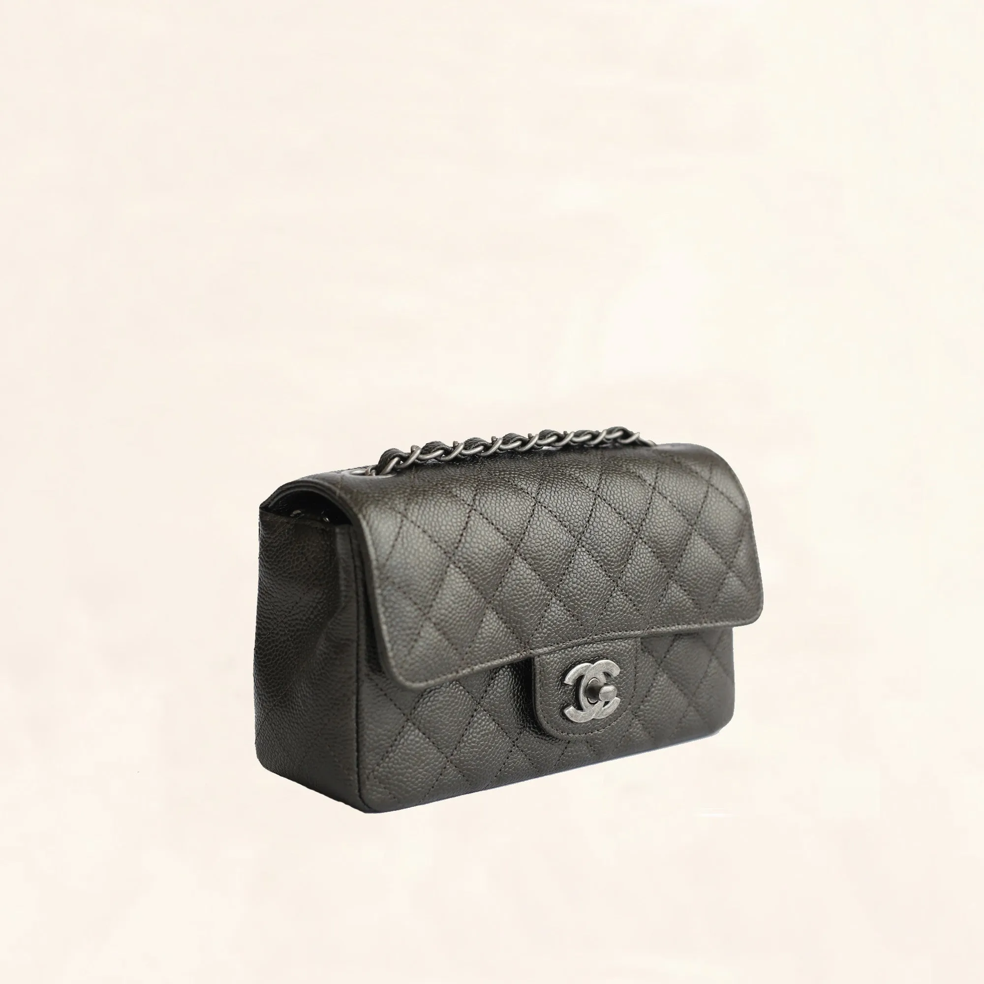 Chanel | Caviar Mini Rectangular Flap Bag | Black