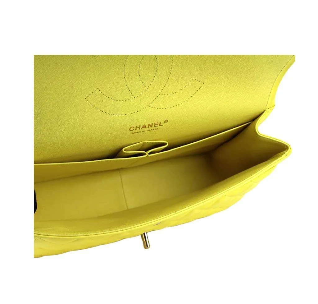Chanel Double Flap Jumbo Bag Yellow