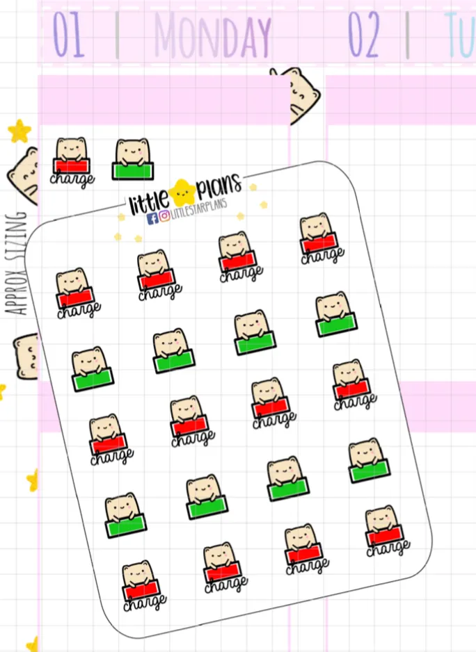 Charge Electronic Devices Reminder Planner Stickers | Neku