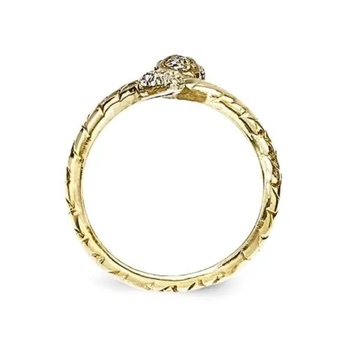 Cheryl M Sterling Silver Gold-Plated CZ Snake Ring