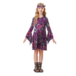 Childrenswear Kids Children 70's Vintage Disco Hippie Stage Cosplay Costume Outfits Halloween Carnival Suit