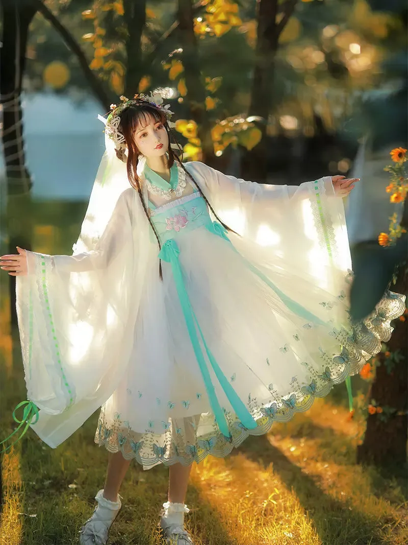Chinese Style Floating Butterfly Sling Dress  yc50069