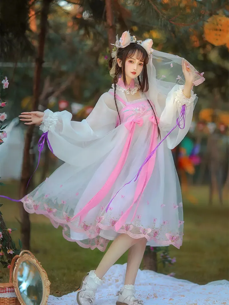 Chinese Style Floating Butterfly Sling Dress  yc50069