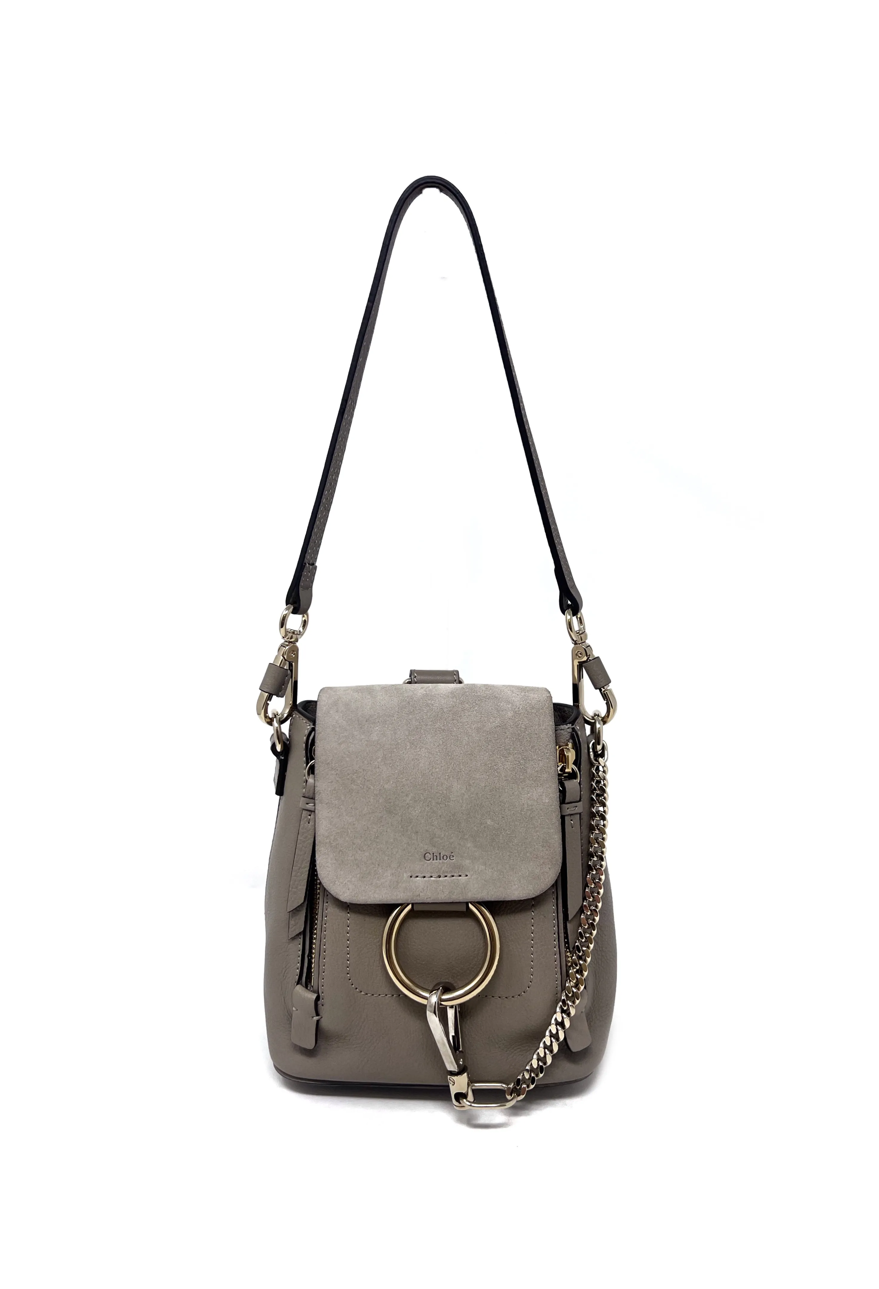 Chloe Light Taupe WDB! 'Faye' Leather & Suede Mini Backpack