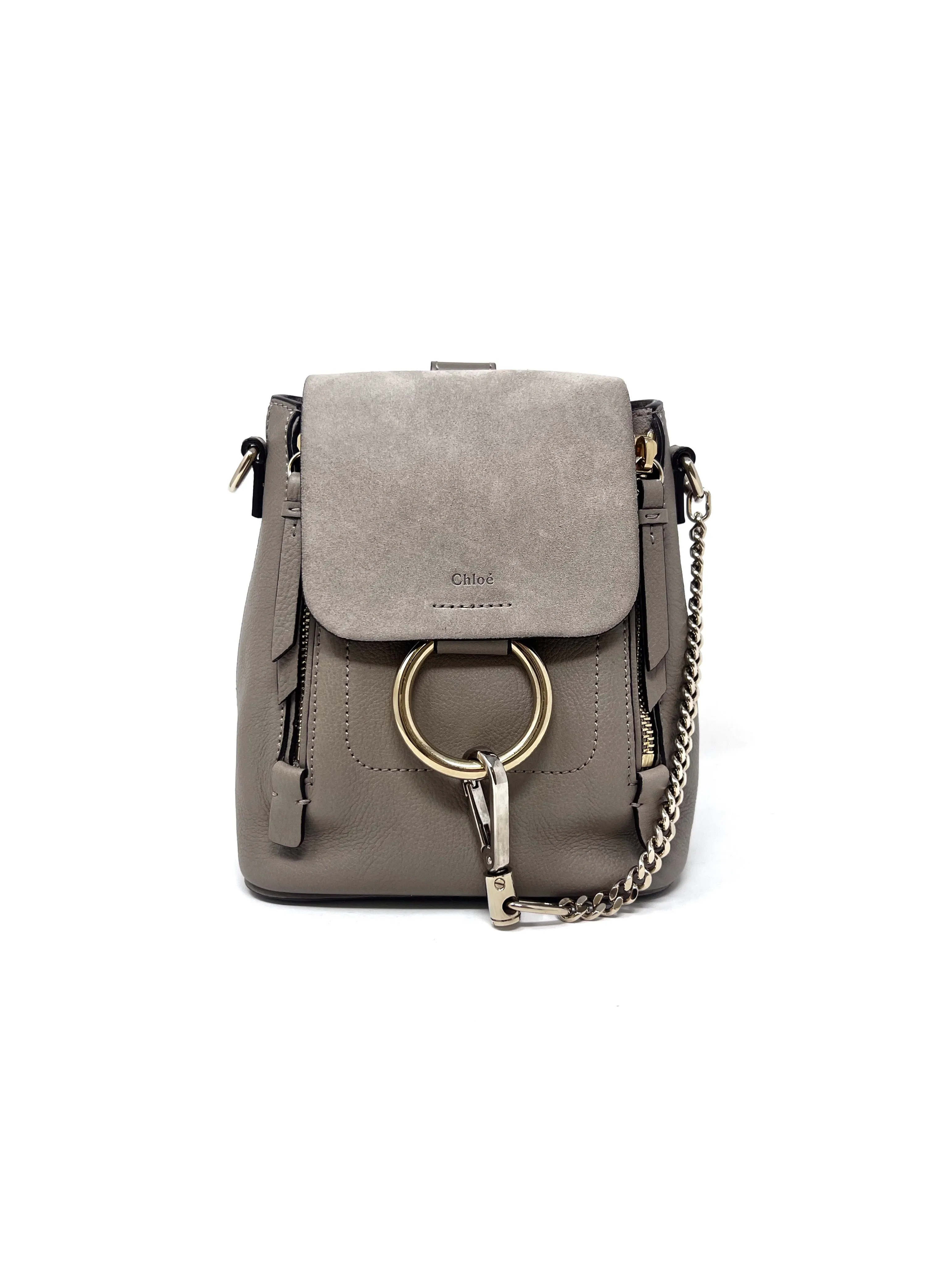 Chloe Light Taupe WDB! 'Faye' Leather & Suede Mini Backpack