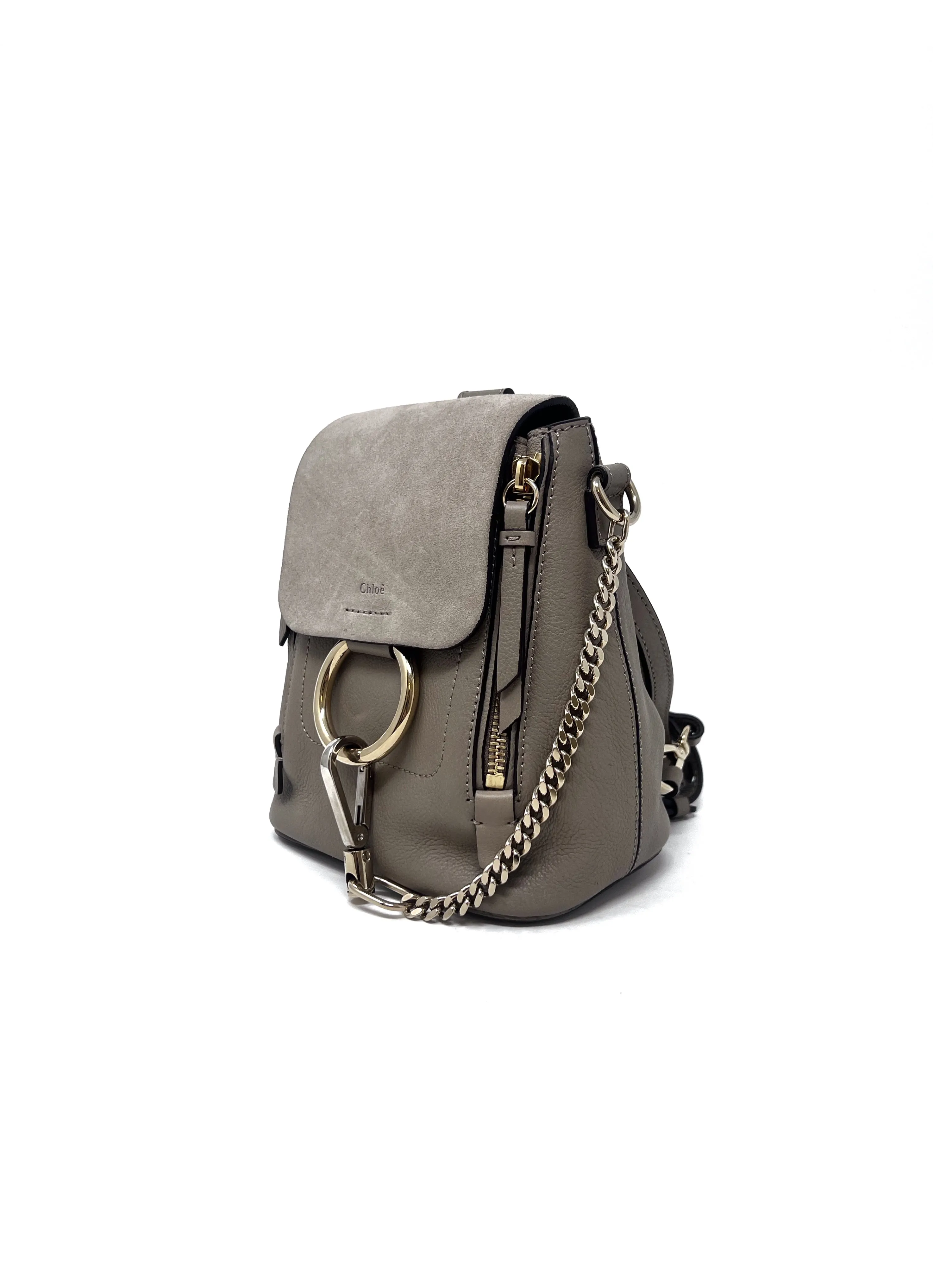 Chloe Light Taupe WDB! 'Faye' Leather & Suede Mini Backpack