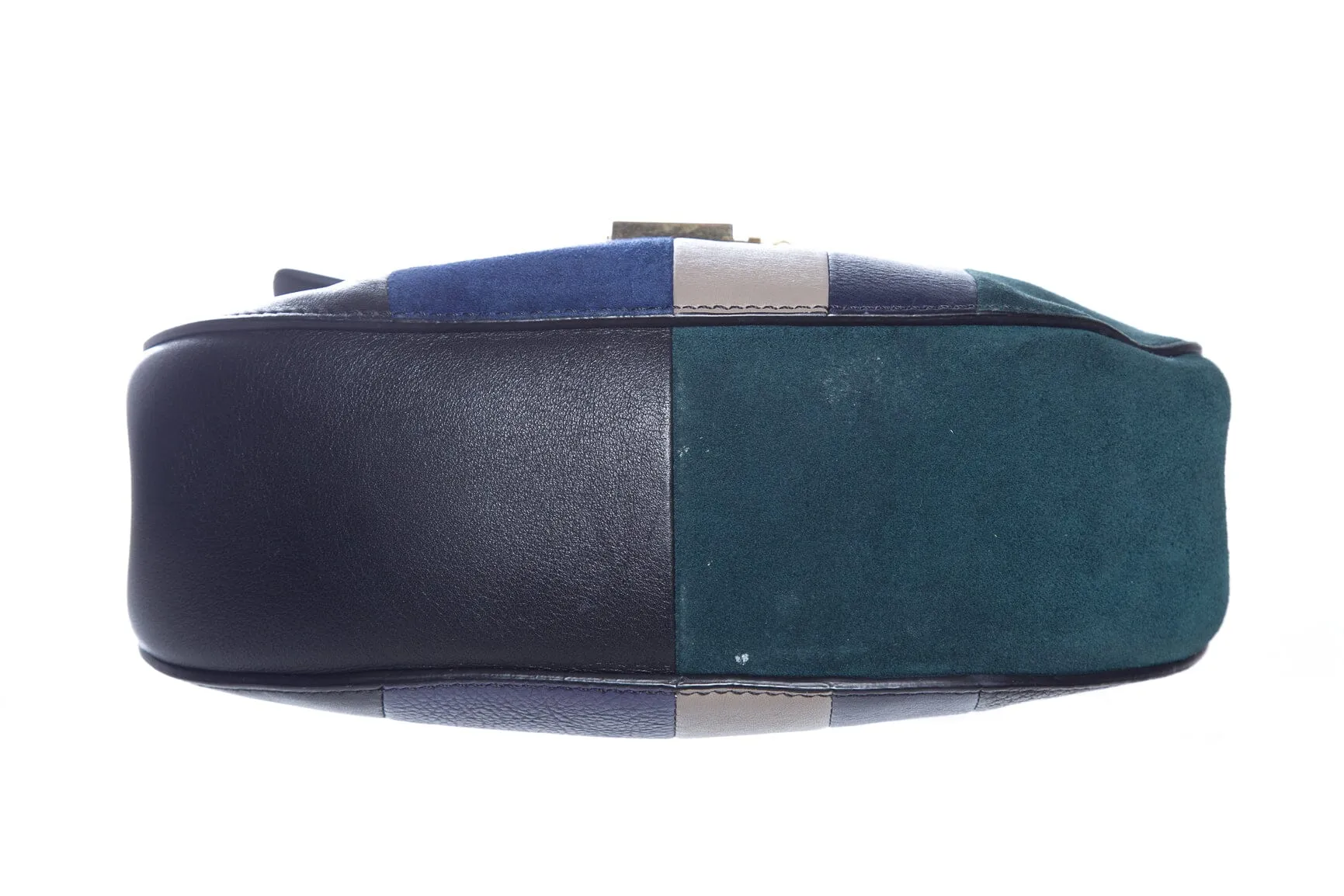 Chloe Teal and Black Suede Drew Handbag