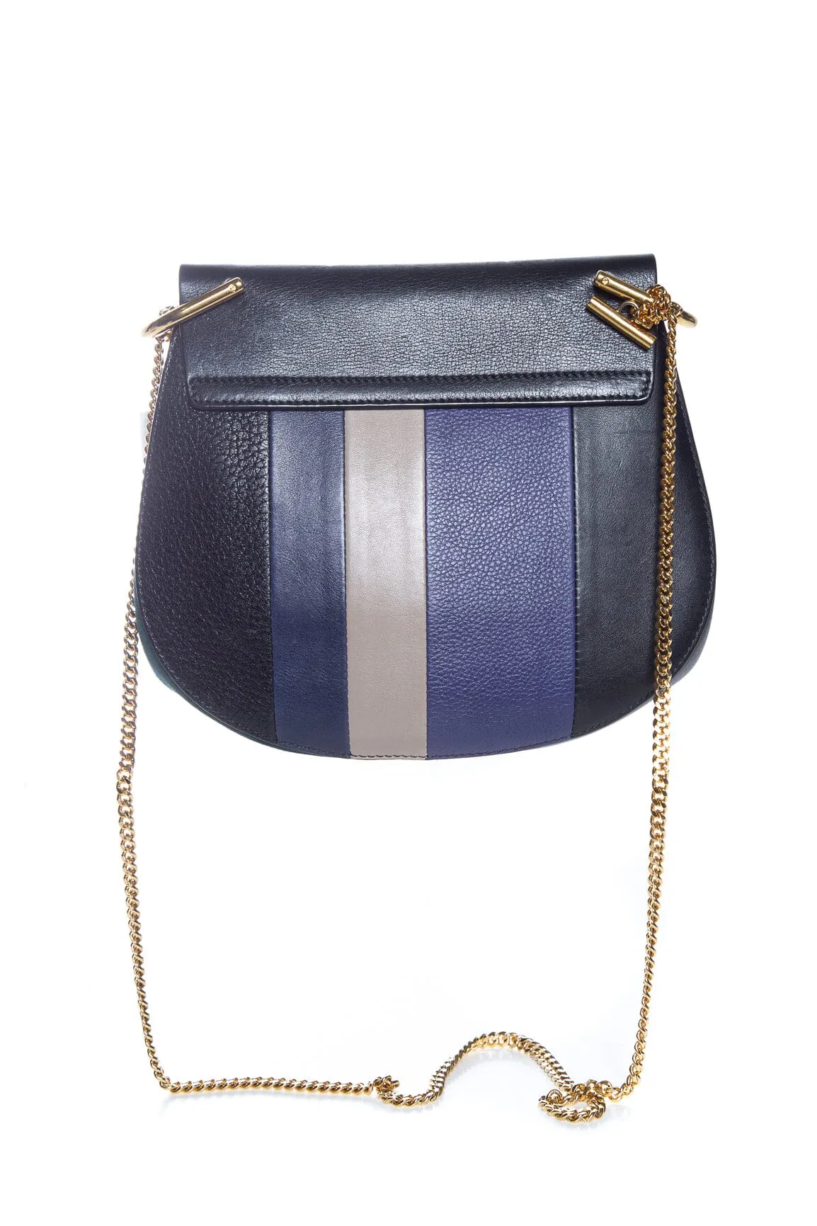 Chloe Teal and Black Suede Drew Handbag