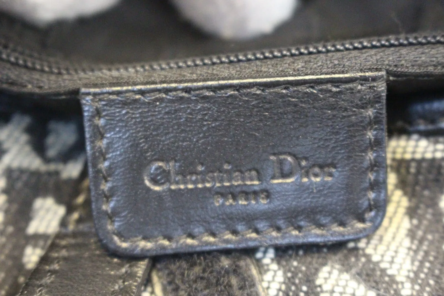 CHRISTIAN DIOR Denim Logo Double Saddle Bag with Pouch