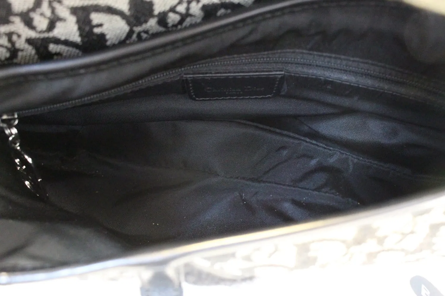 CHRISTIAN DIOR Denim Logo Double Saddle Bag with Pouch
