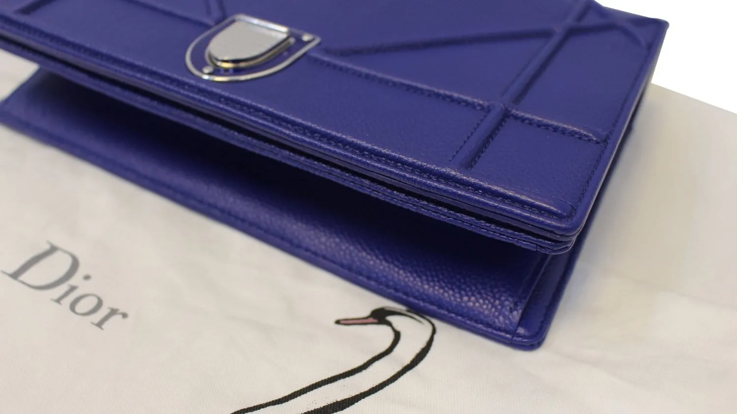 CHRISTIAN DIOR Handbag - Blue Calfskin Leather Diorama Bag