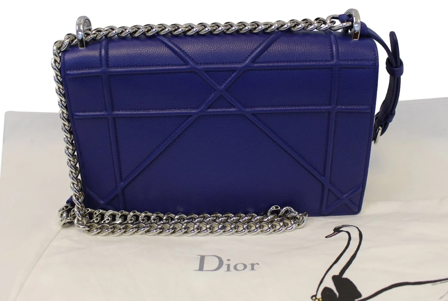 CHRISTIAN DIOR Handbag - Blue Calfskin Leather Diorama Bag