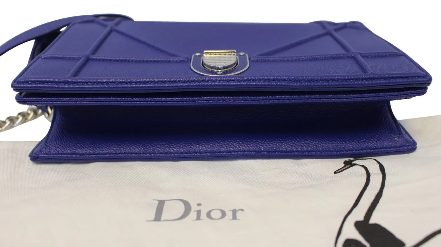 CHRISTIAN DIOR Handbag - Blue Calfskin Leather Diorama Bag
