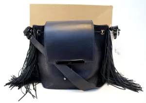 CHRISTIAN LOUBOUTIN Black Pebbled Leather Fringe Lucky L Backpack - Final Call