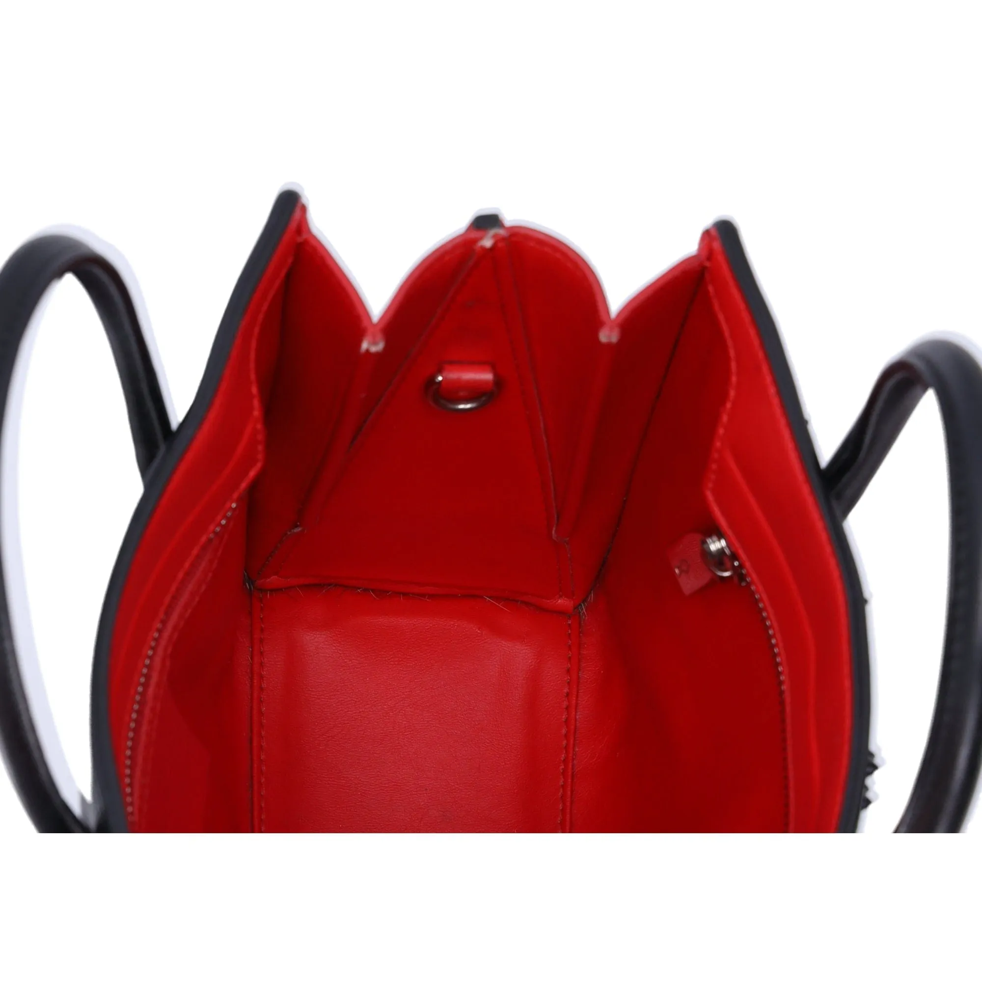 Christian Louboutin Paloma S Mini Handbag Black Silver Red Leather Nylon