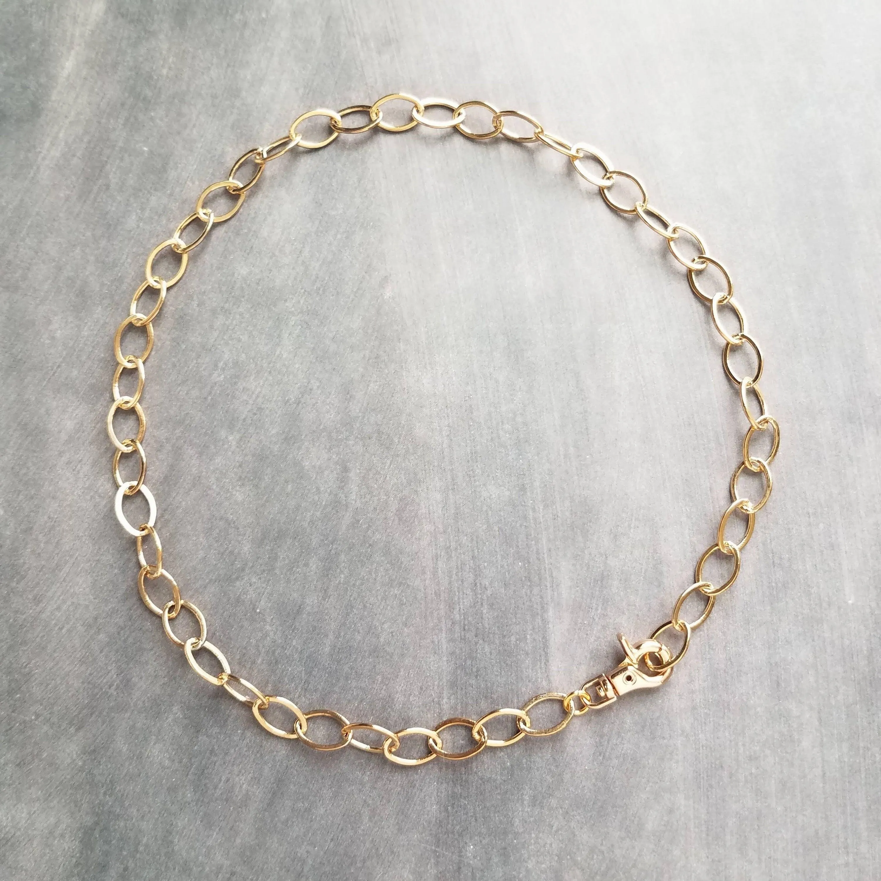 Chunky Gold Necklace, large clasp necklace, large oval link necklace, front clasp necklace, large gold clasp, thick gold necklace, lobster