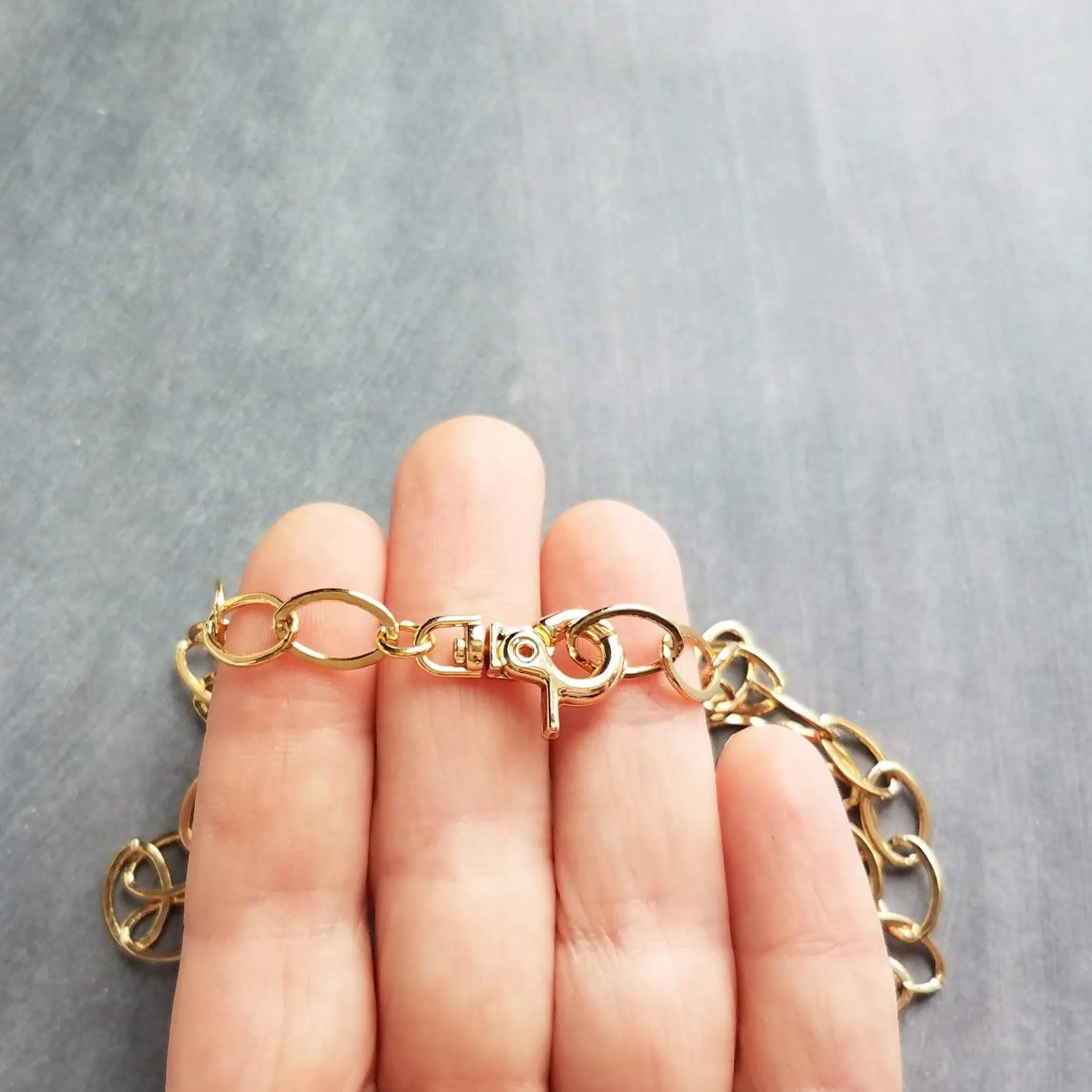 Chunky Gold Necklace, large clasp necklace, large oval link necklace, front clasp necklace, large gold clasp, thick gold necklace, lobster