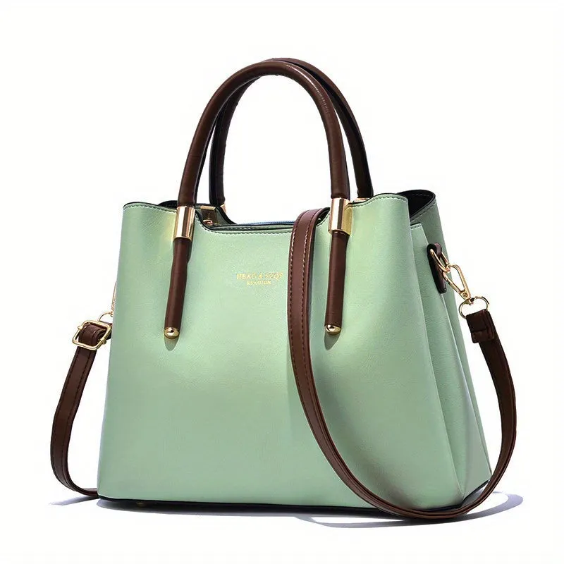 Classic Simple Tote Satchel Bag, All-Match Storage Bag For Work, Women's Casual Handbag