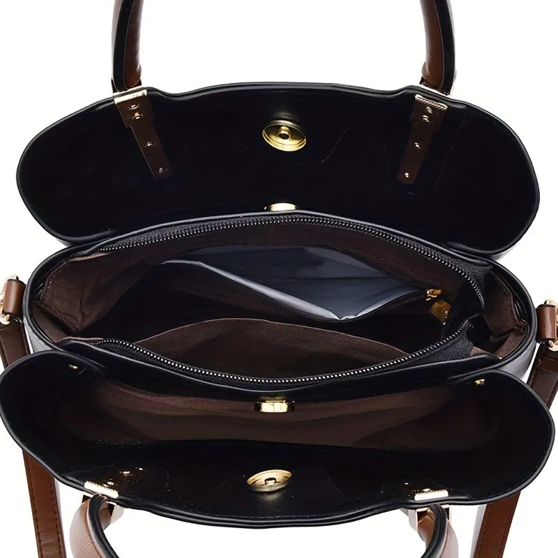 Classic Simple Tote Satchel Bag, All-Match Storage Bag For Work, Women's Casual Handbag