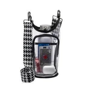 Clear Stadium  HydroBag with Black Trim & Hounds tooth Strap