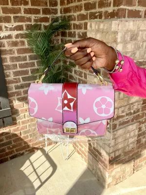 Clear Two Tone Handbag | Pink & Red - FINAL SALE