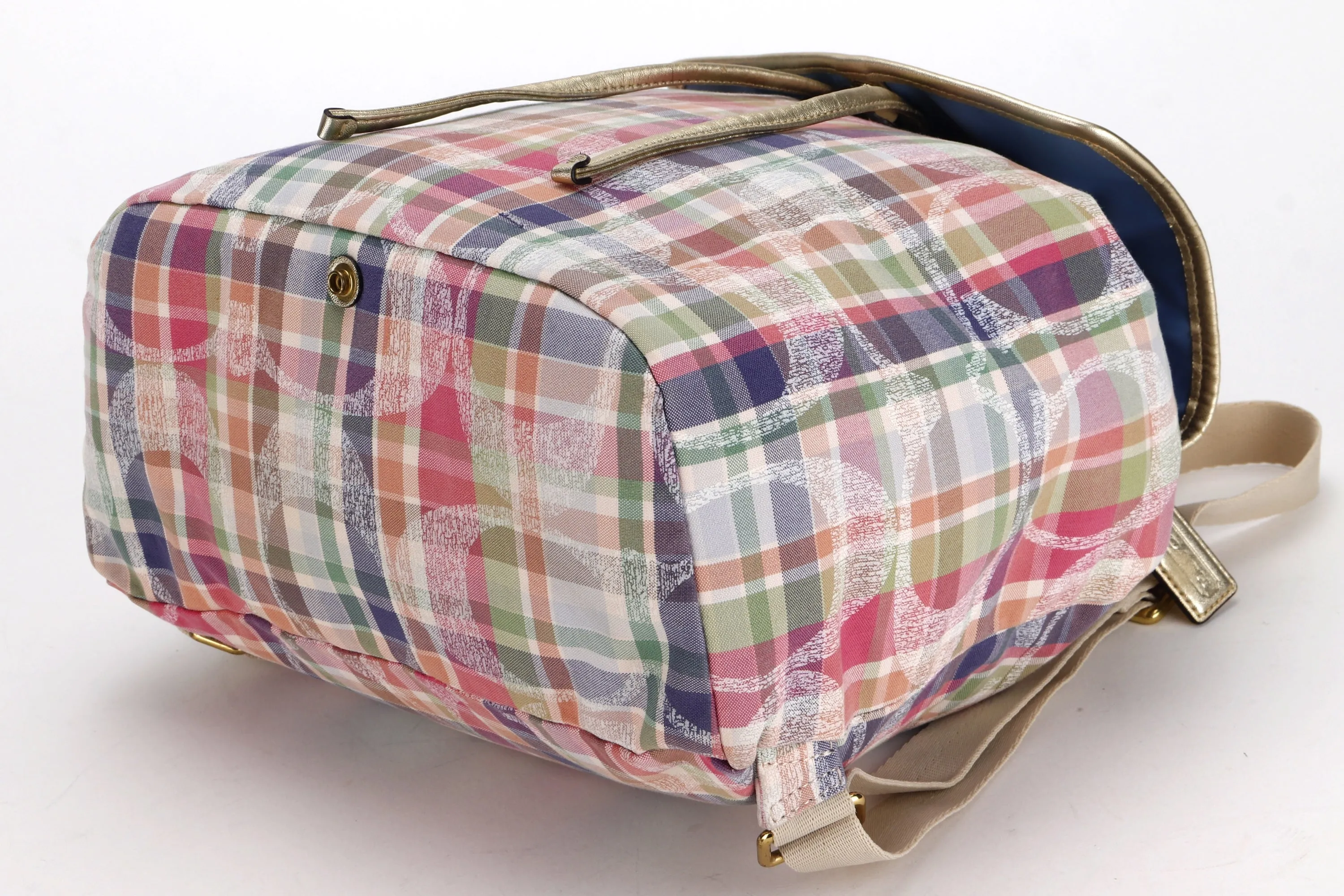 COACH F77342 BACKPACK (M1260), MULTICOLOUR MADRAS CANVAS GOLD HARDWARE, WITH DUST COVER