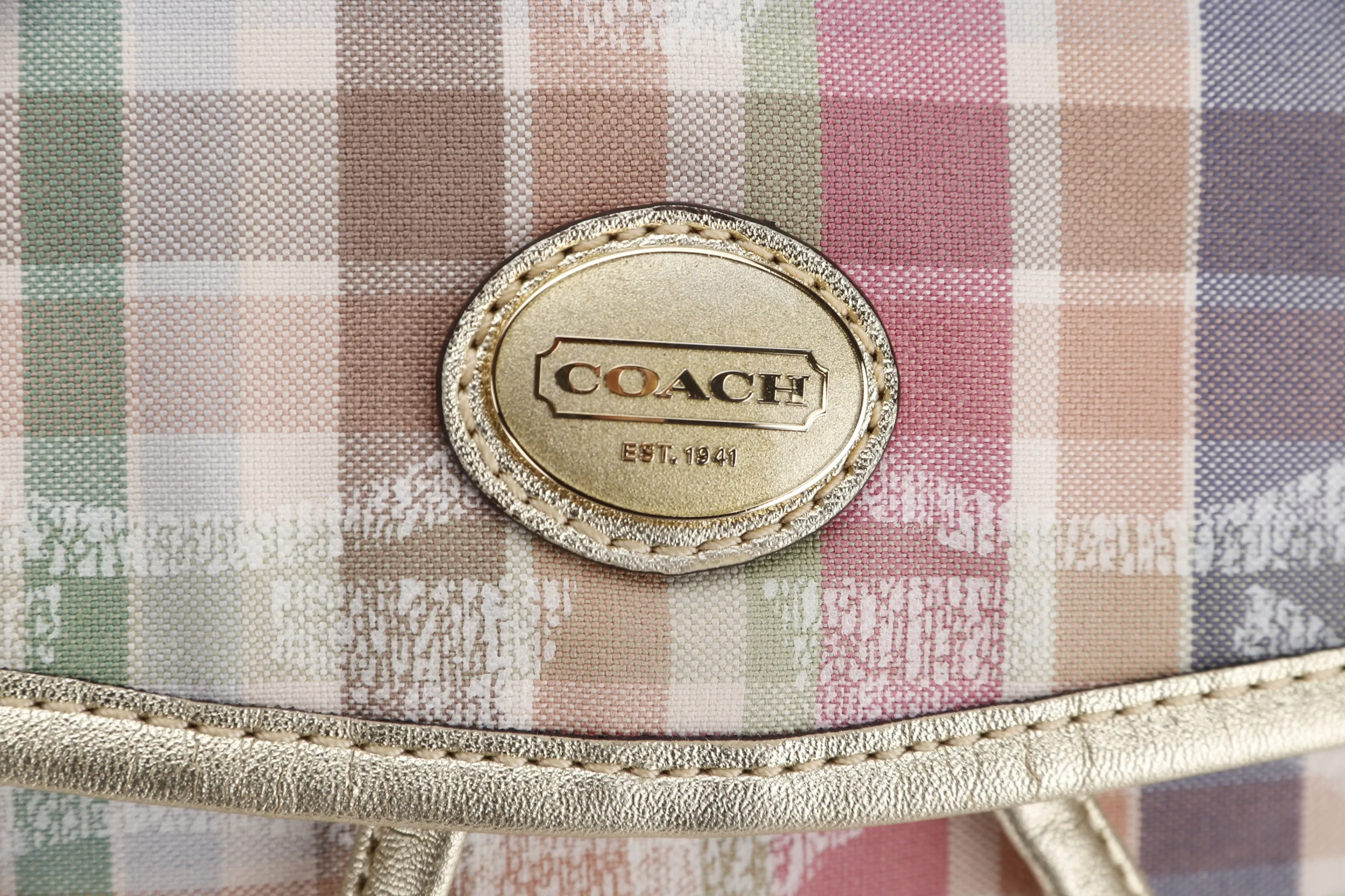 COACH F77342 BACKPACK (M1260), MULTICOLOUR MADRAS CANVAS GOLD HARDWARE, WITH DUST COVER