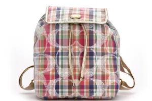COACH F77342 BACKPACK (M1260), MULTICOLOUR MADRAS CANVAS GOLD HARDWARE, WITH DUST COVER
