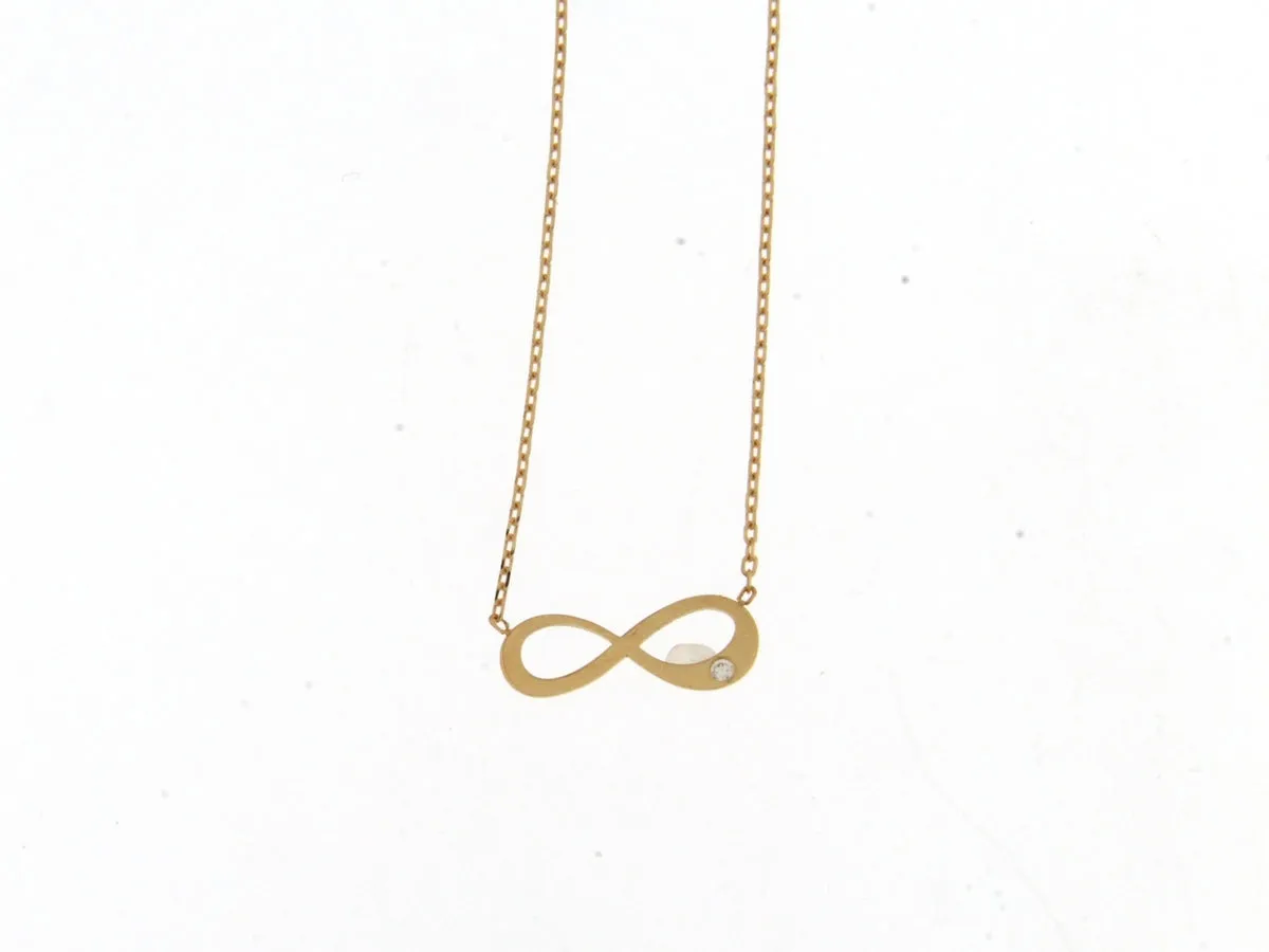 Collier avec motif Infini - Or Jaune, Diamants (056972A)