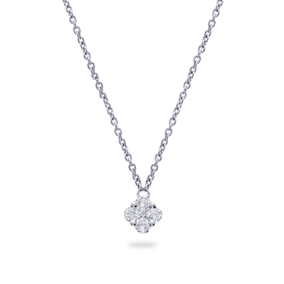 Collier avec motif - Or Blanc, Diamants (063676A)