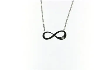 Collier motif Infini - Or Blanc, Diamants (056973A)