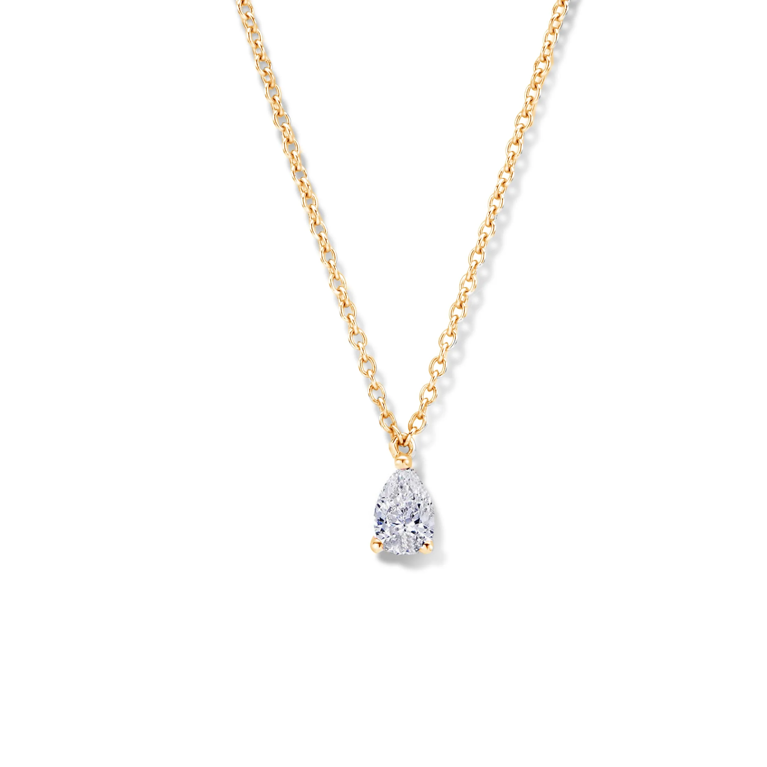 Collier solitaire - Or Jaune, Diamants (063874/A)