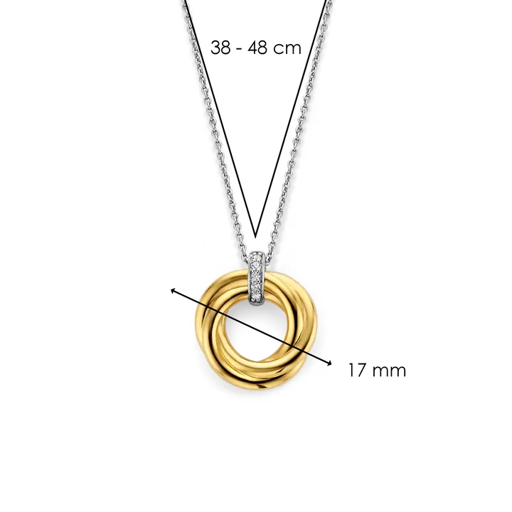 Collier TI SENTO - Argent Bicolore et Zircons (3972ZY)
