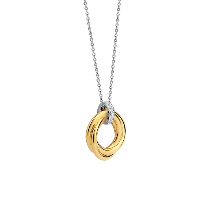 Collier TI SENTO - Argent Bicolore et Zircons (3972ZY)
