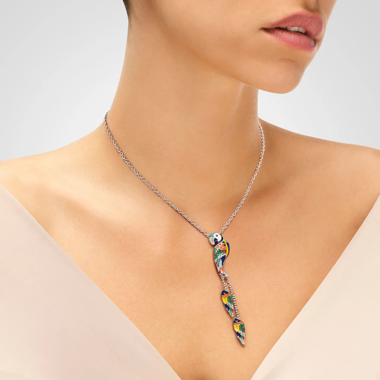 Collier UNASTORIA - Lovebird, Argent et Zircons (CL121212)