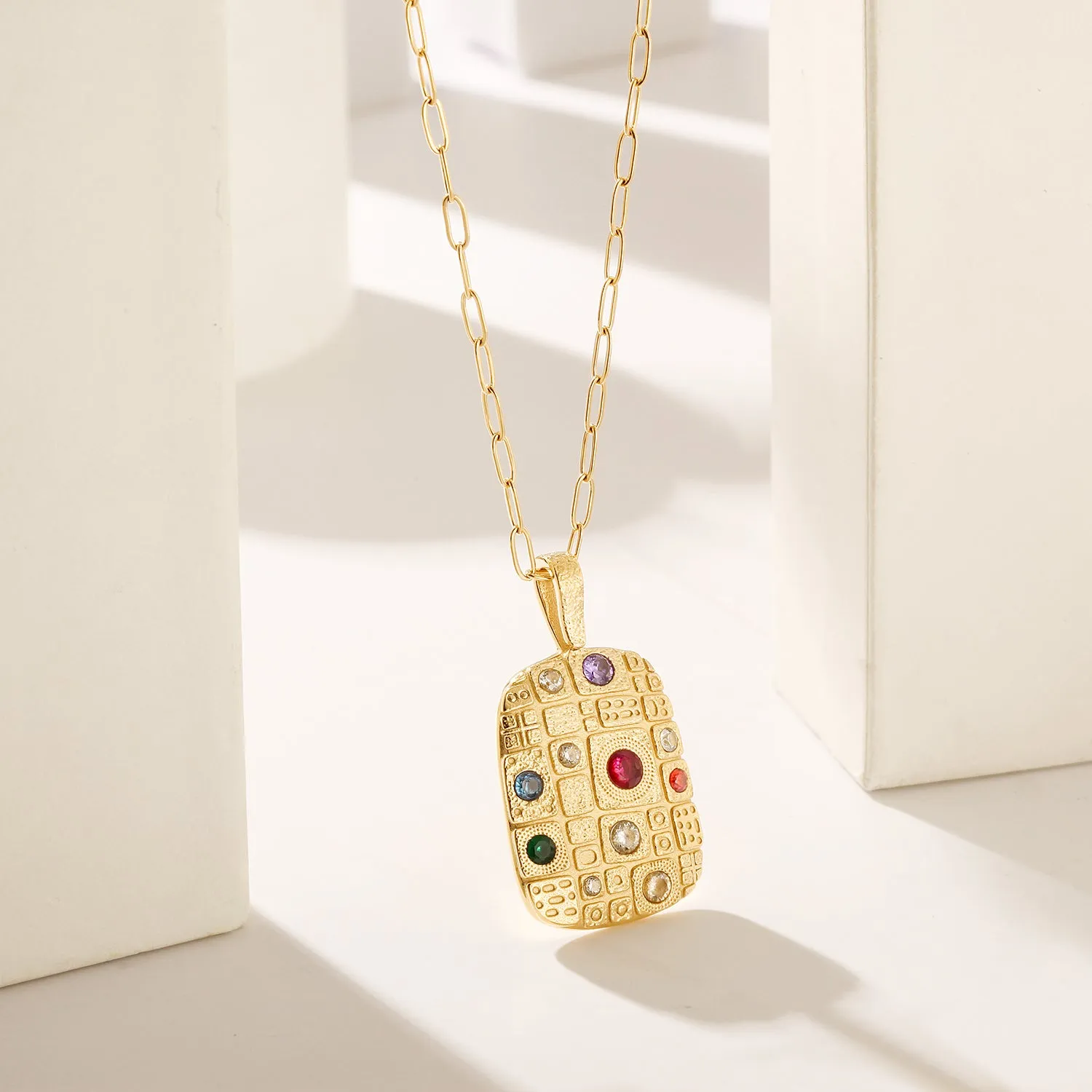 Colorful gemstone handbag necklace-NSSN803STGC