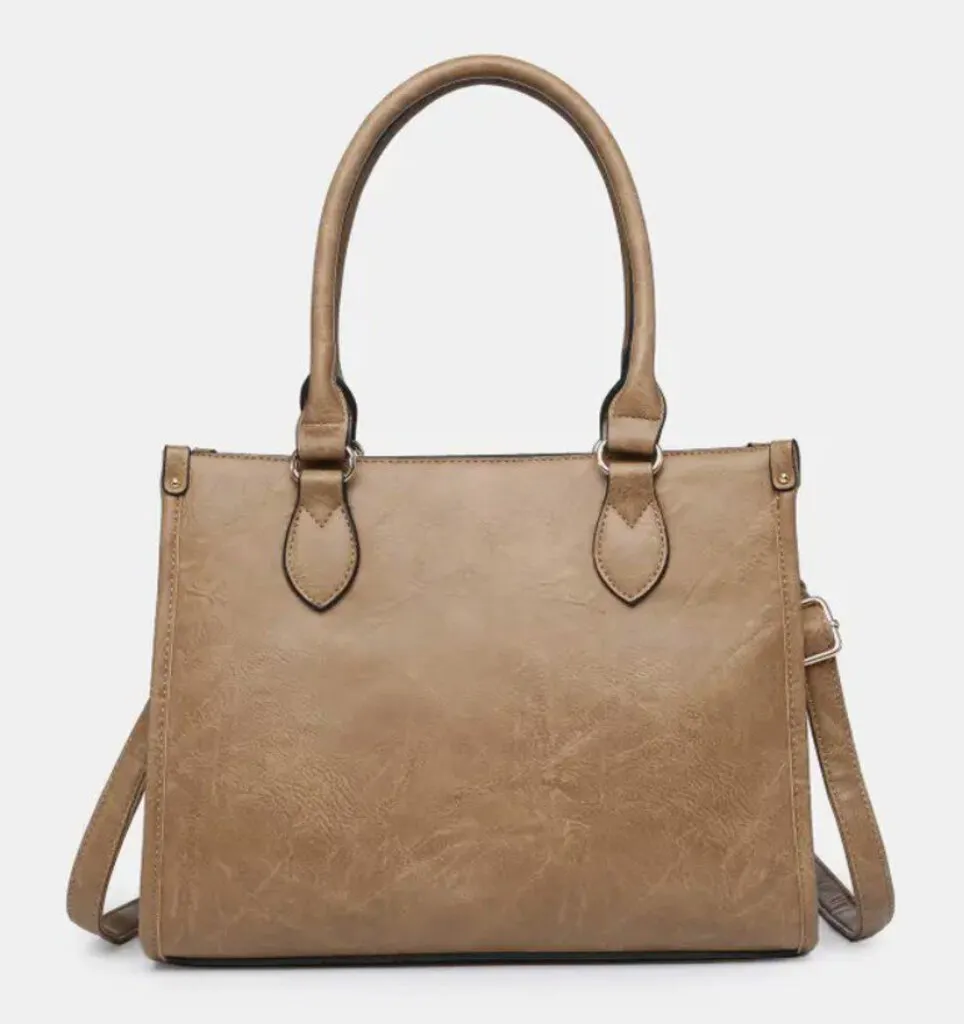 Coral Tri-Color Satchel