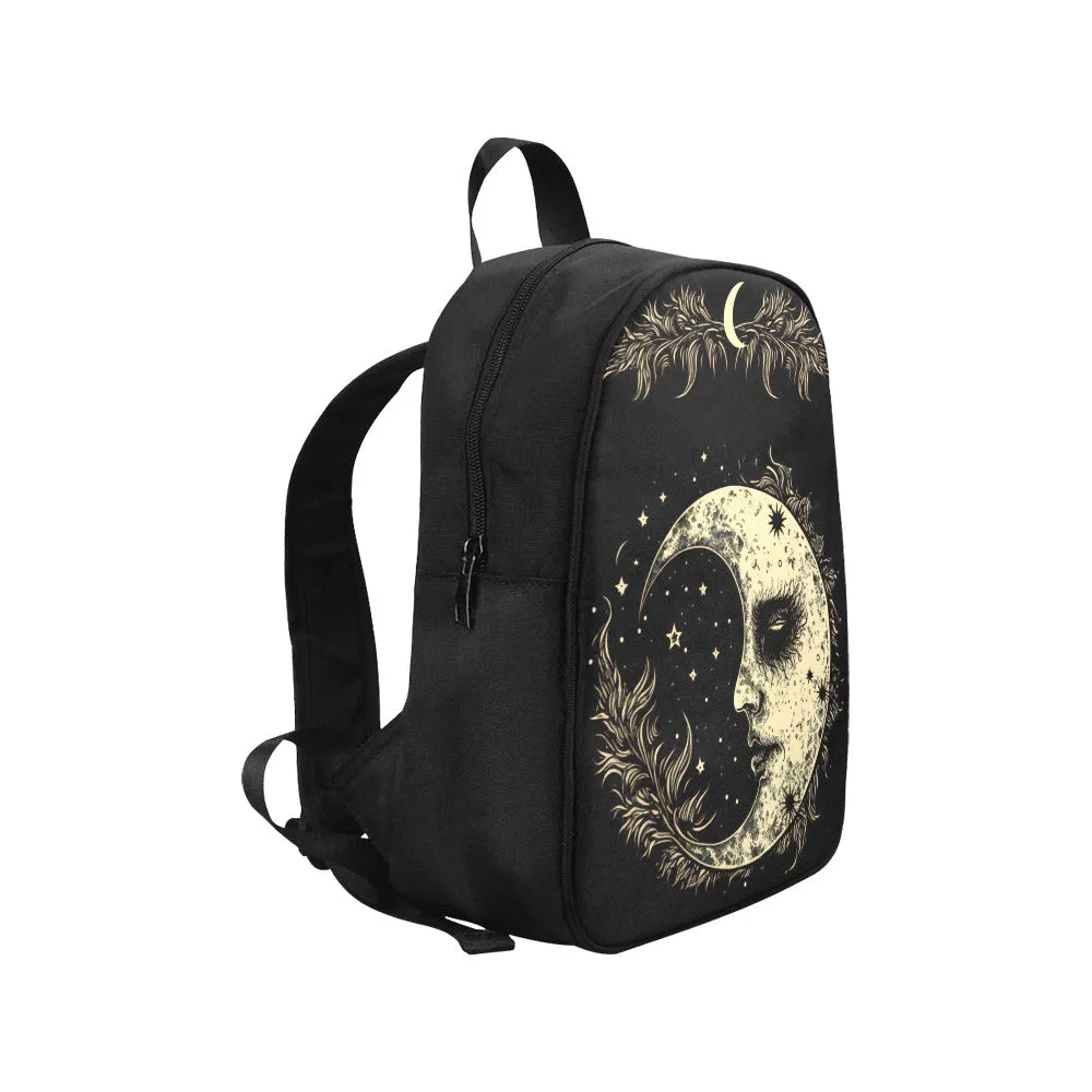 Creepy Moon Backpack, Goth Bookbag (Select Size)