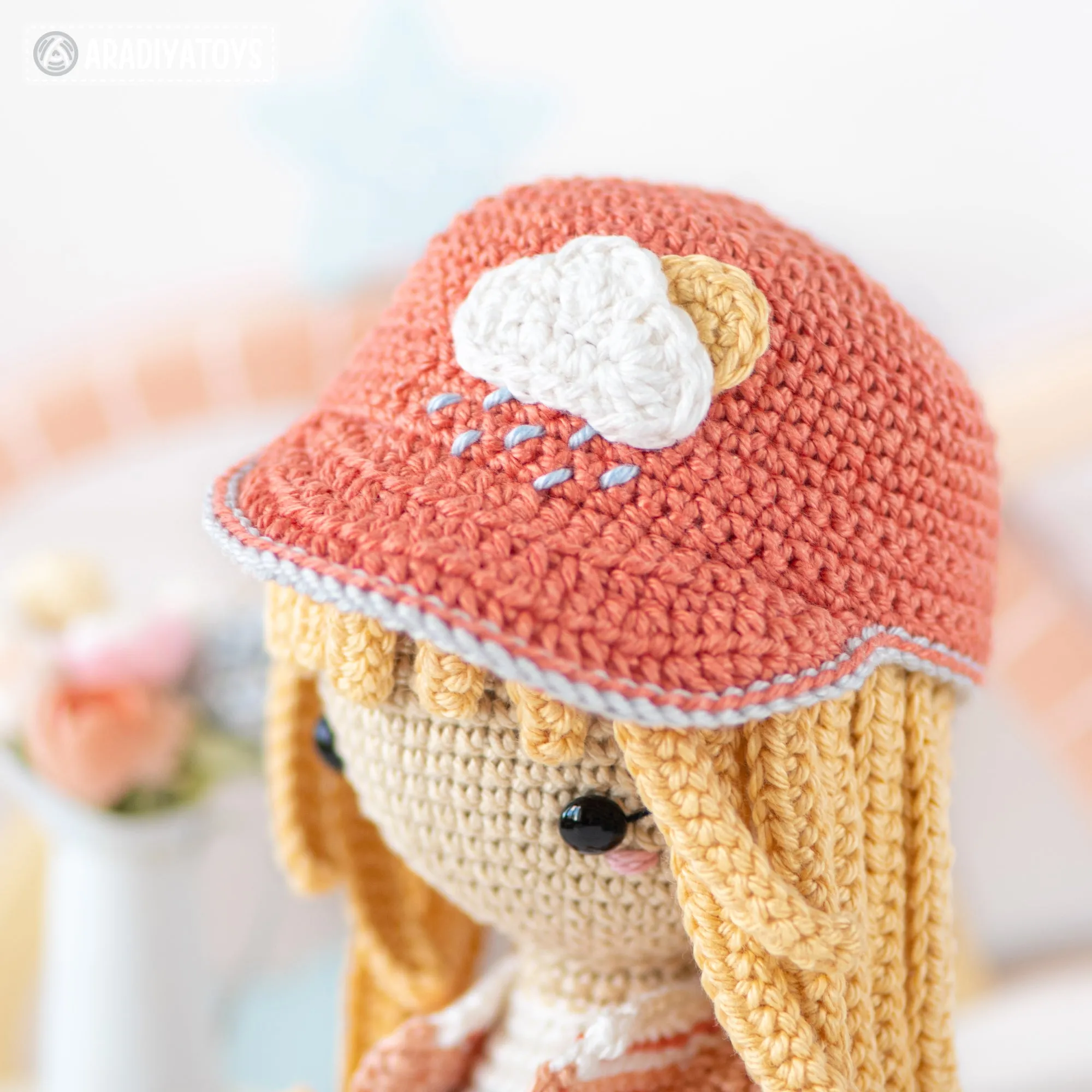 Crochet Doll Pattern for Friendy Mika with Rainbow Unicorn from "AradiyaToys Friendies" collection (Amigurumi tutorial PDF file) modern doll