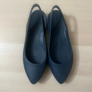 Crocs Navy Blue Pointed Toe Slingback Flat