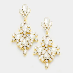 Crystal Chandelier Earrings on Gold | 337010