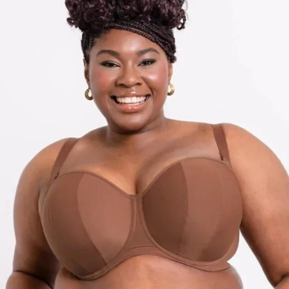 Curvy Kate Luxe Strapless Bra Caramel Brown Sz 32K