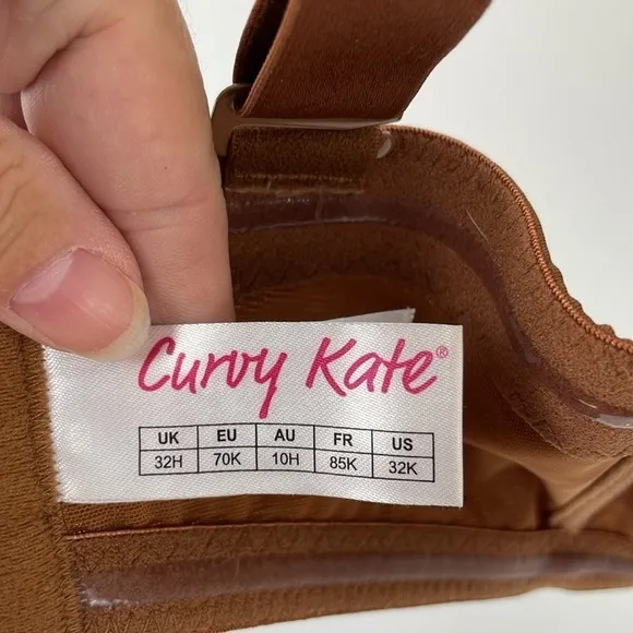 Curvy Kate Luxe Strapless Bra Caramel Brown Sz 32K