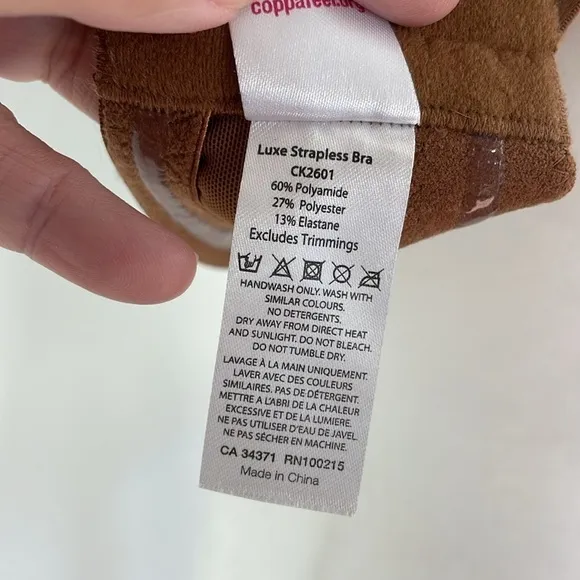 Curvy Kate Luxe Strapless Bra Caramel Brown Sz 32K