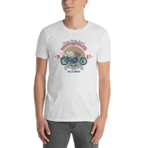 Custom Retro Vintage Motorcycle T Shirt White Authentic Est 1987 Bike T Shirt for Men