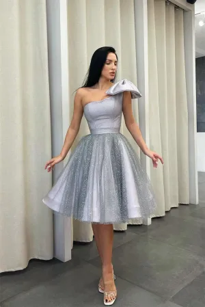 Cute Ball Gown Asymmetrical Sequined Knee-length Sleeveless Open Back Homecoming Dress