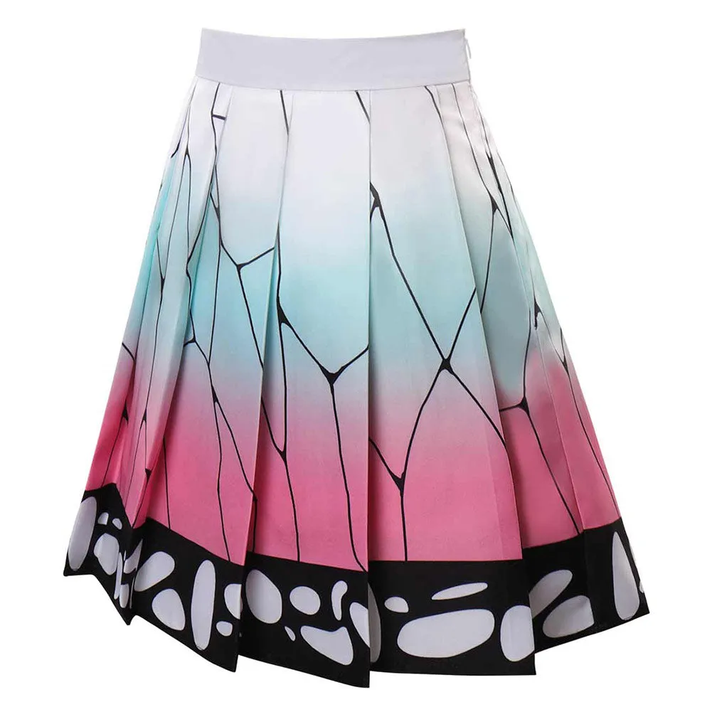 Demon Slayer Kochou Shinobu Cosplay Costume Pleated Skirt Halloween Carnival Suit